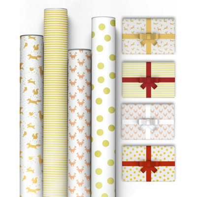 Kraft & Co 4 Pack 69Cm X 8M Of Gift Christmas Wrapping PaperPure from B&Q