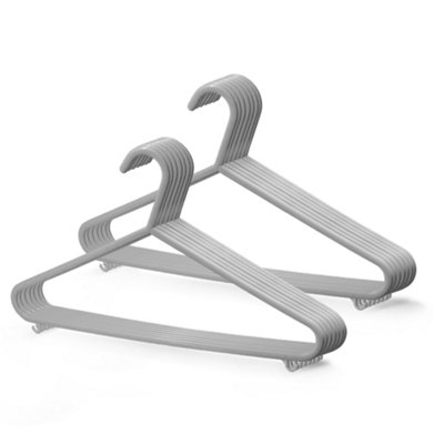 B&Q -  Adult Plastic Coat Hangers 25PkGrey ColourStrong Clothes Hangers For Clothes Rail & ClosetClothing Hanger