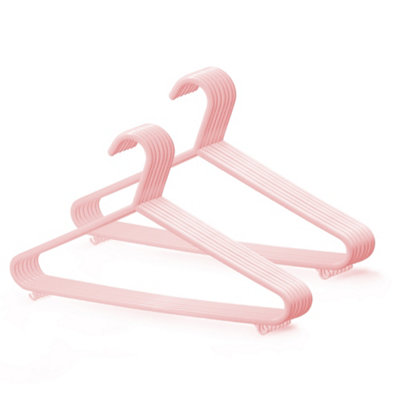 B&Q -  Adult Plastic Coat Hangers 25PkBlushpink ColourStrong Clothes Hangers For Clothes Rail & ClosetClothing Hanger