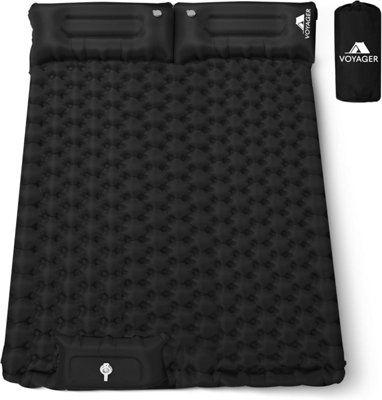 Voyager Double Sleeping Pad Ergonomic Durable 40D Nylon Tpu Easy Inflation Deflation Compact & LightweightBlack from B&Q