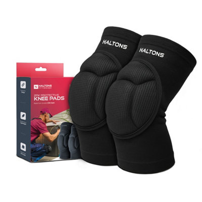 B&Q - Haltons2 Pack Knee Pads BlackEva Foam Padding- Large