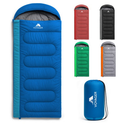 Voyager Blue Sleeping Bag For AdultsLightweight & CompactVersatile 3-4 Season TemperatureSpacious DesignQuality Material from B&Q