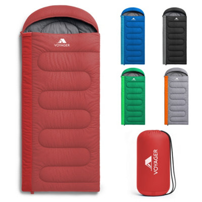 Voyager Red Sleeping Bag For Adults Lightweight & CompactVersatile 3-4 Season TemperatureSpacious DesignQuality Material from B&Q
