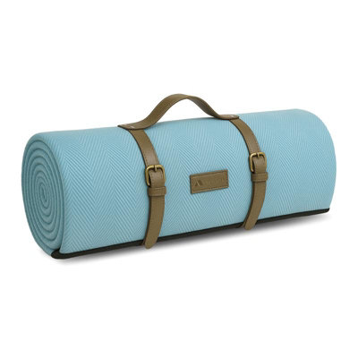 Voyager Picnic Blanket Blue Herringbone Extra Large Outdoor Rug 200X200Cm Waterproof & Sandproof Mat For 6,8 People from B&Q