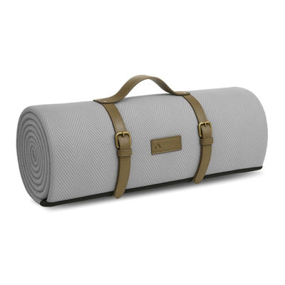Voyager Picnic Blanket Grey Herringbone Extra Large Outdoor Rug 200X200Cm Waterproof & Sandproof Mat For 6,8 People from B&Q