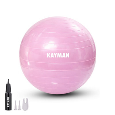 Kayman Exercise Ball Rose Quartz Anti-Burst System Ideal For Yoga PilatesFitness Balance Training Gym And Home Workouts(55Cm) from B&Q