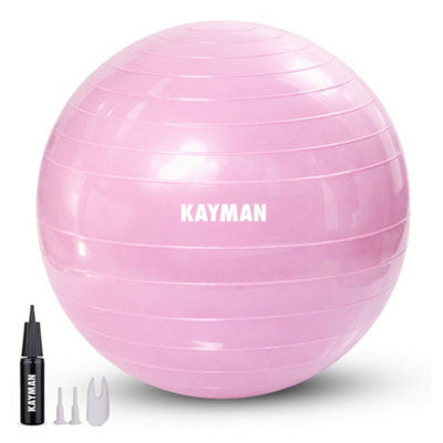 Kayman Exercise Ball Rose Quartz Anti-Burst System Ideal For Yoga PilatesFitness Balance Training Gym And Home Workouts(75Cm) from B&Q
