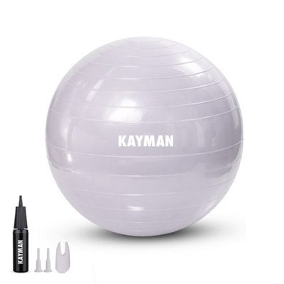 Kayman Exercise Ball Lavender Mist Anti-Burst System Ideal For Yoga PilatesFitness Balance Training Gym And Home Workouts(55Cm) from B&Q