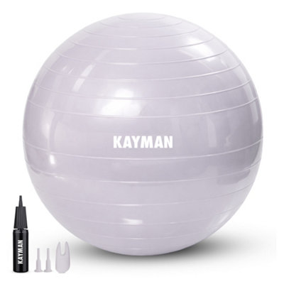 Kayman Exercise Ball Lavender Mist Anti-Burst System Ideal For Yoga PilatesFitness Balance Training Gym And Home Workouts(75Cm) from B&Q