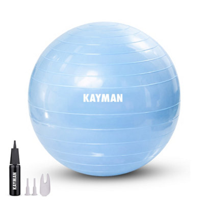 Kayman Exercise Ball Ocean Haze Anti-Burst System Ideal For Yoga PilatesFitness Balance Training Gym And Home Workouts(65Cm) from B&Q