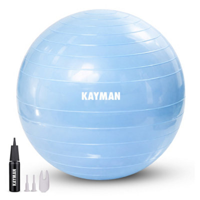 Kayman Exercise Ball Ocean Haze Anti-Burst System Ideal For Yoga PilatesFitness Balance Training Gym And Home Workouts(75Cm) from B&Q