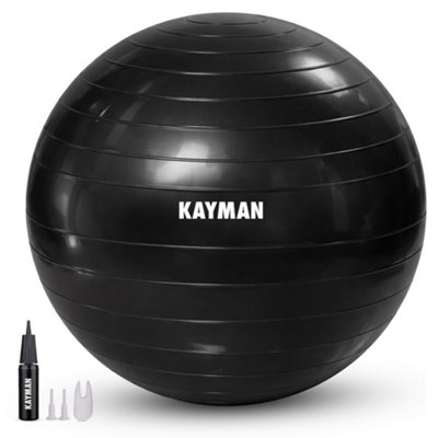 Kayman Exercise Ball Charcoal Strom Anti-Burst System Ideal For Yoga PilatesFitness Balance Training Gym And Home Workouts(65Cm) from B&Q