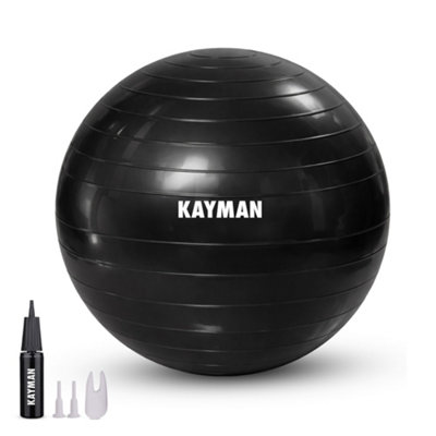 Kayman Exercise Ball Charcoal Strom Anti-Burst System Ideal For Yoga PilatesFitness Balance Training Gym And Home Workouts(85Cm) from B&Q