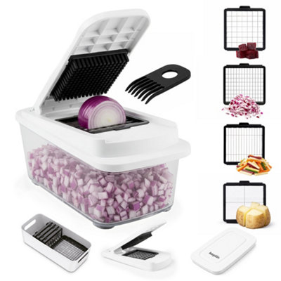 Keplin 4-In-1 Vegetable Chopper With Container Multi-Functional SlicerDicer & GraterBpa FreeDishwasher SafeNon-Slip from B&Q