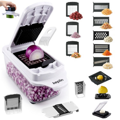 Keplin 11-In-1 Vegetable Chopper With Container Multi-Functional SlicerDicer & GraterBpa FreeDishwasher SafeNon-Slip from B&Q