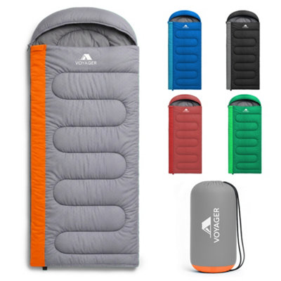 Voyager Grey Sleeping Bag For Adults Lightweight & CompactVersatile 3-4 Season TemperatureSpacious DesignQuality Material from B&Q