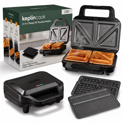 Keplin 3-In-1 Sandwich Toaster - Black - Image 3