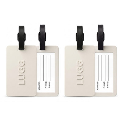 B&Q -  Luggage Tags 2 PackSuitcase Id TagsBright Colours PvcFlexible Tear ResistantSecure Clear Window SlotStone
