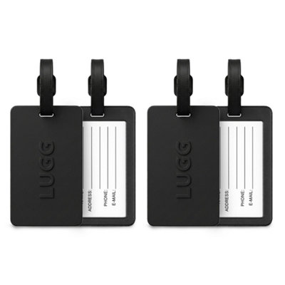 B&Q -  Luggage Tags 2 PackSuitcase Id TagsBright Colours PvcFlexible Tear ResistantSecure Clear Window SlotBlack