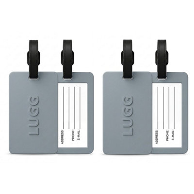 B&Q -  Luggage Tags 2 PackSuitcase Id TagsBright Colours PvcFlexible Tear ResistantSecure Clear Window SlotGunmetal