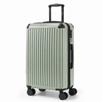 Lugg Skyrover 24In Lightweight Hard Shell Suitcase, Tsa Lock, 360 Degree Wheels, Internal Pockets, Airline Approved, Sage Green