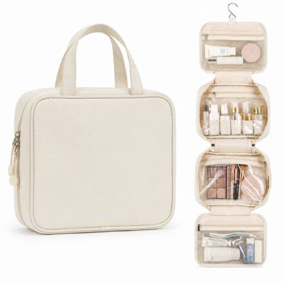 Lugg Unisex Beige Hanging Toiletry Bag - Travel Wash Bag With Hook In - Image 6