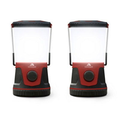 Voyager 2Pk Led Camping Lantern 1500 Lumen Camping Light LampUpto 40 Hours Battery Perfect Emergency LanternHiking ,maroon from B&Q