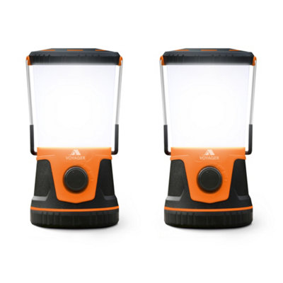 Voyager 2Pk Led Camping Lantern 1500 Lumen Camping Light LampUpto 40 Hours Battery Perfect Emergency LanternOrange from B&Q
