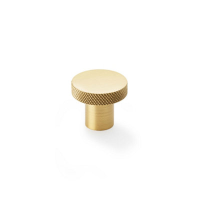 Alexander & Wilks Hanover Knurled Circular Cupboard KnobSatin Brass30mm from B&Q