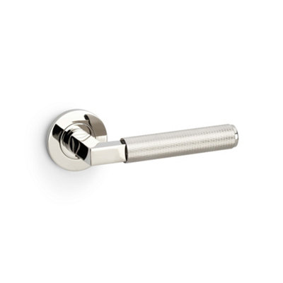 Alexander & Wilks Hurricane Knurled Lever On Round RosePolished Nickel Pvd from B&Q