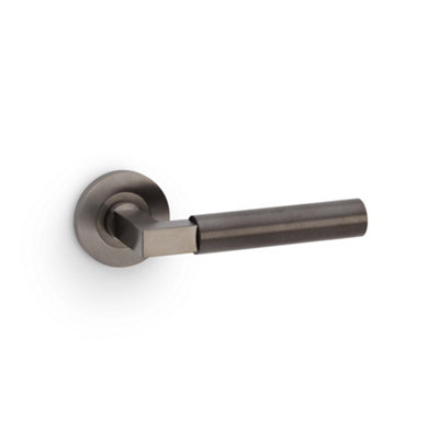 Alexander & Wilks Hurricane Plain Lever On Round RoseDark Bronze Pvd from B&Q