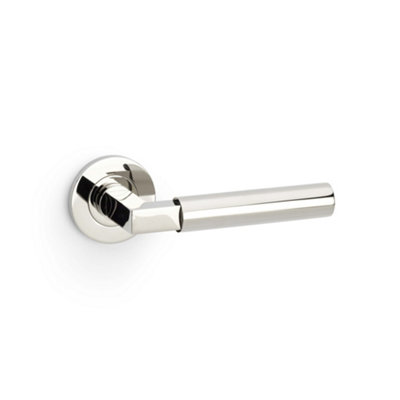 Alexander & Wilks Hurricane Plain Lever On Round RosePolished Nickel Pvd from B&Q