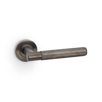 Alexander & Wilks Spitfire Knurled Lever On Round RoseDark Bronze Pvd from B&Q
