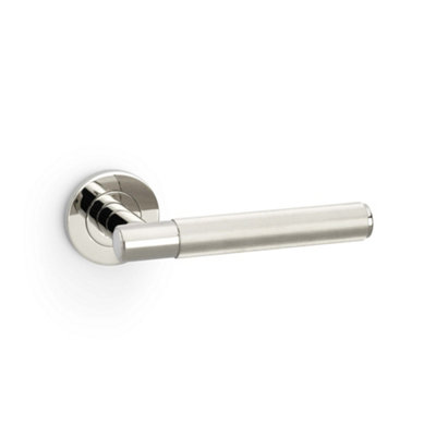 Alexander & Wilks Spitfire Reeded Lever On Round RosePolished Nickel Pvd from B&Q
