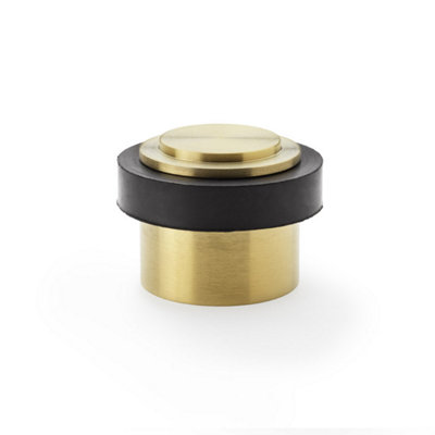 Alexander & Wilks Plain Floor Mounted Door StopSatin Brass Pvd from B&Q