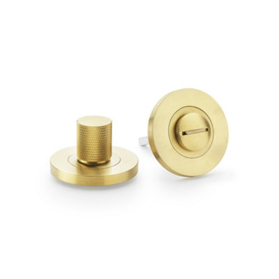 Alexander & Wilks Knurled Thumbturn And ReleaseSatin Brass Pvd from B&Q