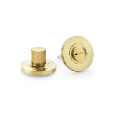Alexander & Wilks Reeded Thumbturn And ReleaseSatin Brass Pvd from B&Q