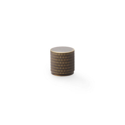 Alexander & Wilks Brunel Knurled Cylinder Cupboard KnobAntique Brass20mm from B&Q