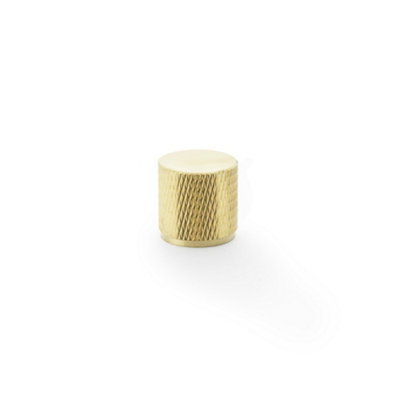 Alexander & Wilks Brunel Knurled Cylinder Cupboard KnobSatin Brass Pvd20mm from B&Q