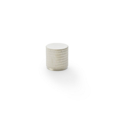 Alexander & Wilks Brunel Knurled Cylinder Cupboard KnobSatin Nickel20mm from B&Q