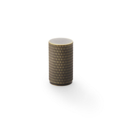 Alexander & Wilks Brunel Knurled Cylinder Cupboard KnobAntique Brass35mm from B&Q
