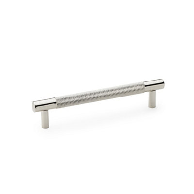 Alexander & Wilks Brunel Knurled T-Bar Cupboard HandlePolished NickelCentres 128mm from B&Q