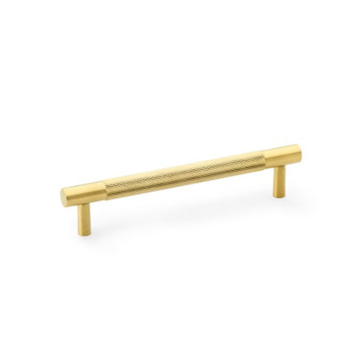 Alexander & Wilks Brunel Knurled T-Bar Cupboard HandleSatin Brass PvdCentres 128mm from B&Q