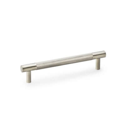 Alexander & Wilks Brunel Knurled T-Bar Cupboard HandleSatin NickelCentres 128mm from B&Q