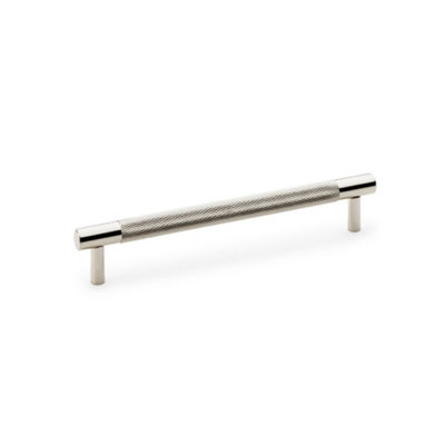 Alexander & Wilks Brunel Knurled T-Bar Cupboard HandlePolished NickelCentres 160mm from B&Q