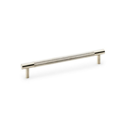 Alexander & Wilks Brunel Knurled T-Bar Cupboard HandleSatin NickelCentres 160mm from B&Q
