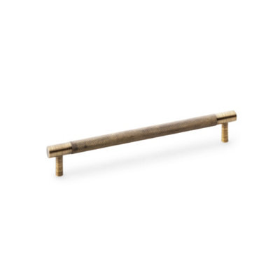 Alexander & Wilks Brunel Knurled T-Bar Cupboard HandleAntique BrassCentres 192mm from B&Q