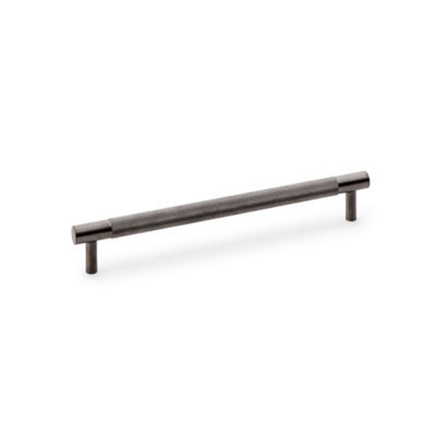 Alexander & Wilks Brunel Knurled T-Bar Cupboard HandleDark Bronze PvdCentres 192mm from B&Q