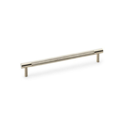 Alexander & Wilks Brunel Knurled T-Bar Cupboard HandleSatin NickelCentres 192mm from B&Q