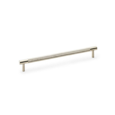 Alexander & Wilks Brunel Knurled T-Bar Cupboard HandleSatin NickelCentres 224mm from B&Q